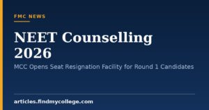 NEET Counselling 2026: MCC Opens Seat Resignation Facility for Round 1 Candidates