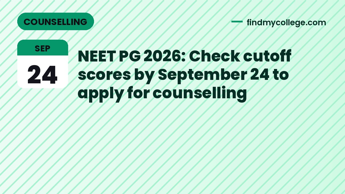 NEET PG 2026: Check cutoff scores by September 24 to apply for counselling