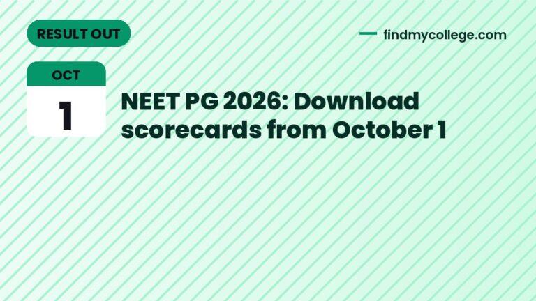 NEET PG 2026: Download scorecards from October 1