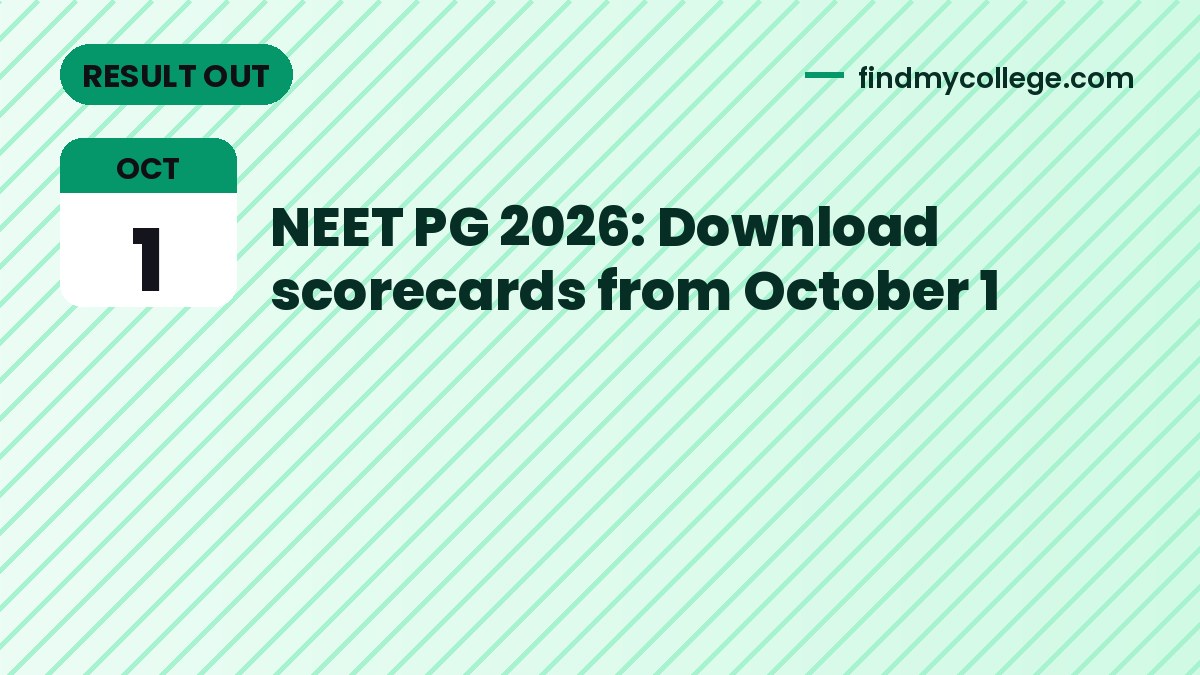NEET PG 2026: Download scorecards from October 1
