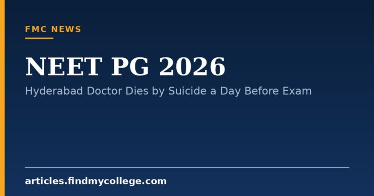 NEET PG 2026: Hyderabad Doctor Dies by Suicide a Day Before Exam