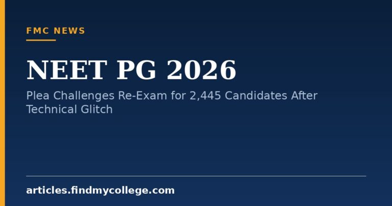 NEET PG 2026: Plea Challenges Re-Exam for 2,445 Candidates After Technical Glitch
