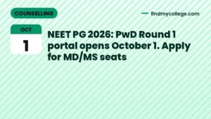 NEET PG 2026: PwD Round 1 portal opens October 1. Apply for MD/MS seats