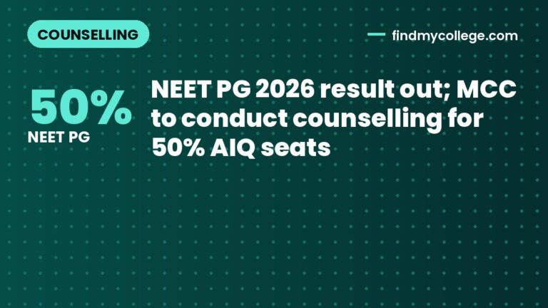 NEET PG 2026 result out; MCC to conduct counselling for 50% AIQ seats