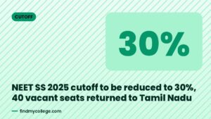 NEET SS 2025 cutoff to be reduced to 30%, 40 vacant seats returned to Tamil Nadu