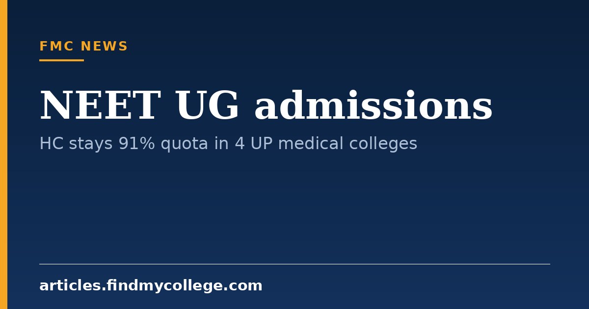 NEET UG admissions: HC stays 91% quota in 4 UP medical colleges