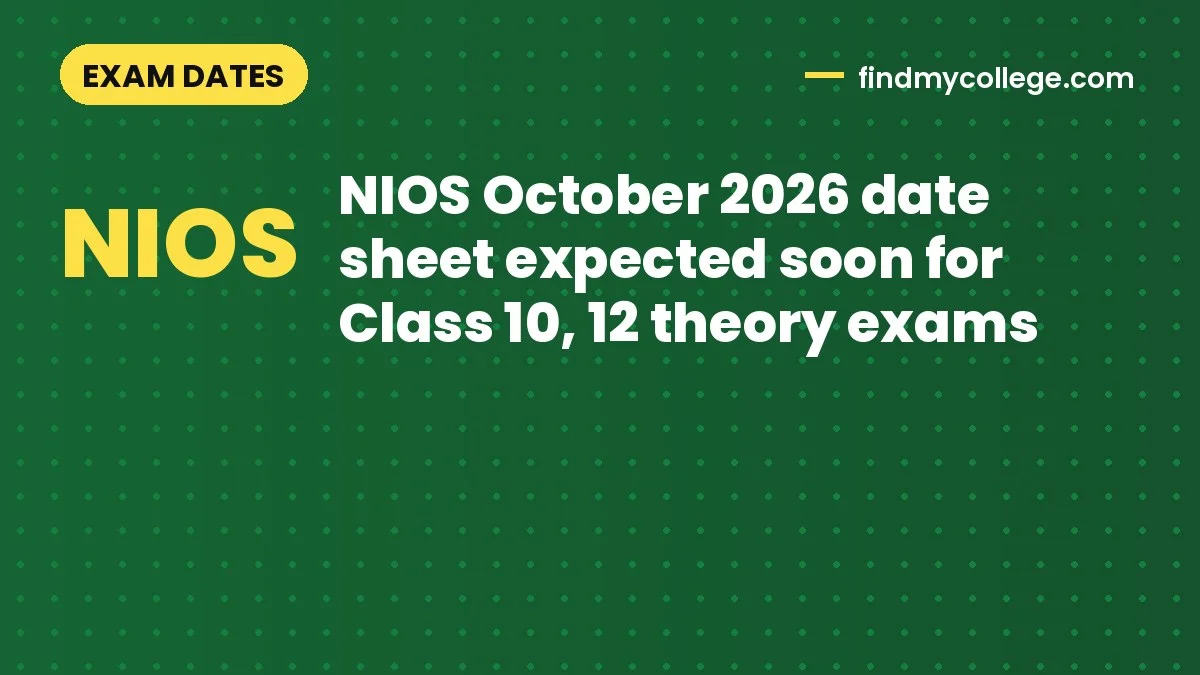 NIOS October 2026 date sheet expected soon for Class 10, 12 theory exams