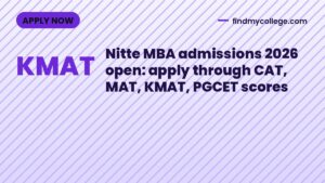 Nitte MBA admissions 2026 open: apply through CAT, MAT, KMAT, PGCET scores