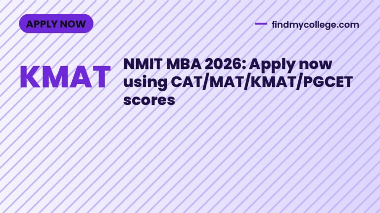 NMIT MBA 2026: Apply now using CAT/MAT/KMAT/PGCET scores