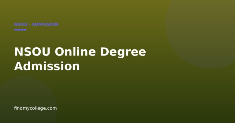 NSOU Online Degree Admission