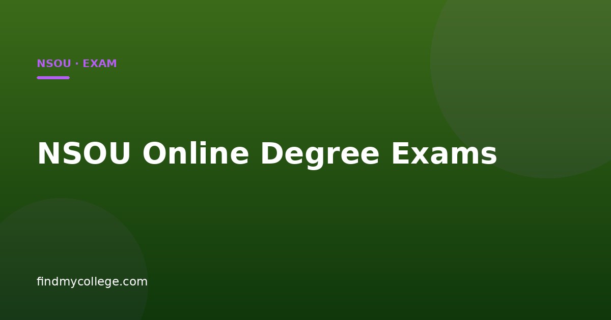 NSOU Online Degree Exams