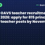 OAVS teacher recruitment 2026: apply for 815 principal, teacher posts by November 11
