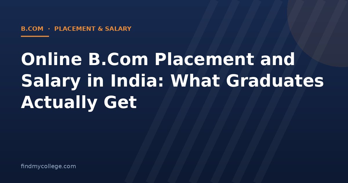 Online B.Com Placement and Salary in India: What Graduates Actually Get