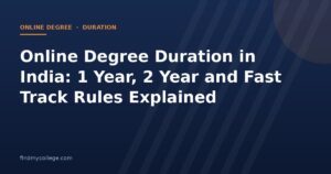 Online Degree Duration in India: 1 Year, 2 Year and Fast Track Rules Explained