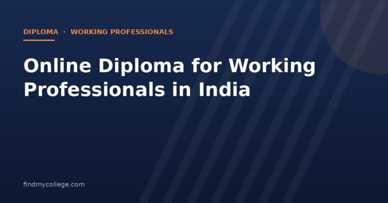 Online Diploma for Working Professionals in India 2026: Study Without Quitting Your Job