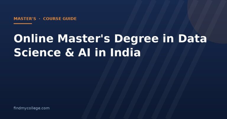 Online Master's Degree in Data Science & AI in India 2026: Fees, Eligibility, Admission and UGC Approved Universities