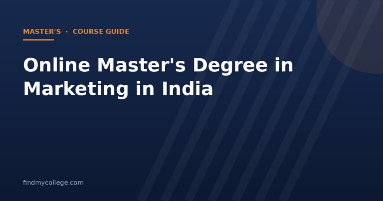 Online Master's Degree in Marketing in India 2026: Fees, Eligibility, Admission and UGC Approved Universities