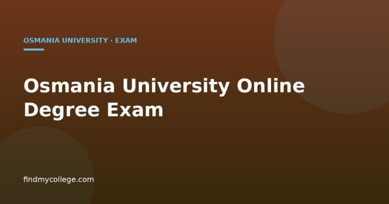 Osmania University Online Degree Exam