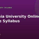 Osmania University Online Degree Syllabus