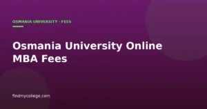 Osmania University Online MBA Fees