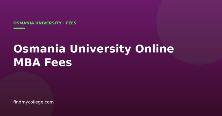Osmania University Online MBA Fees