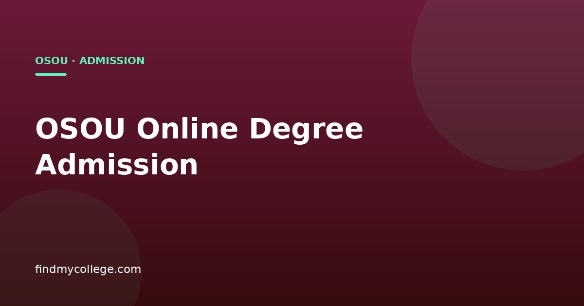 OSOU Online Degree Admission