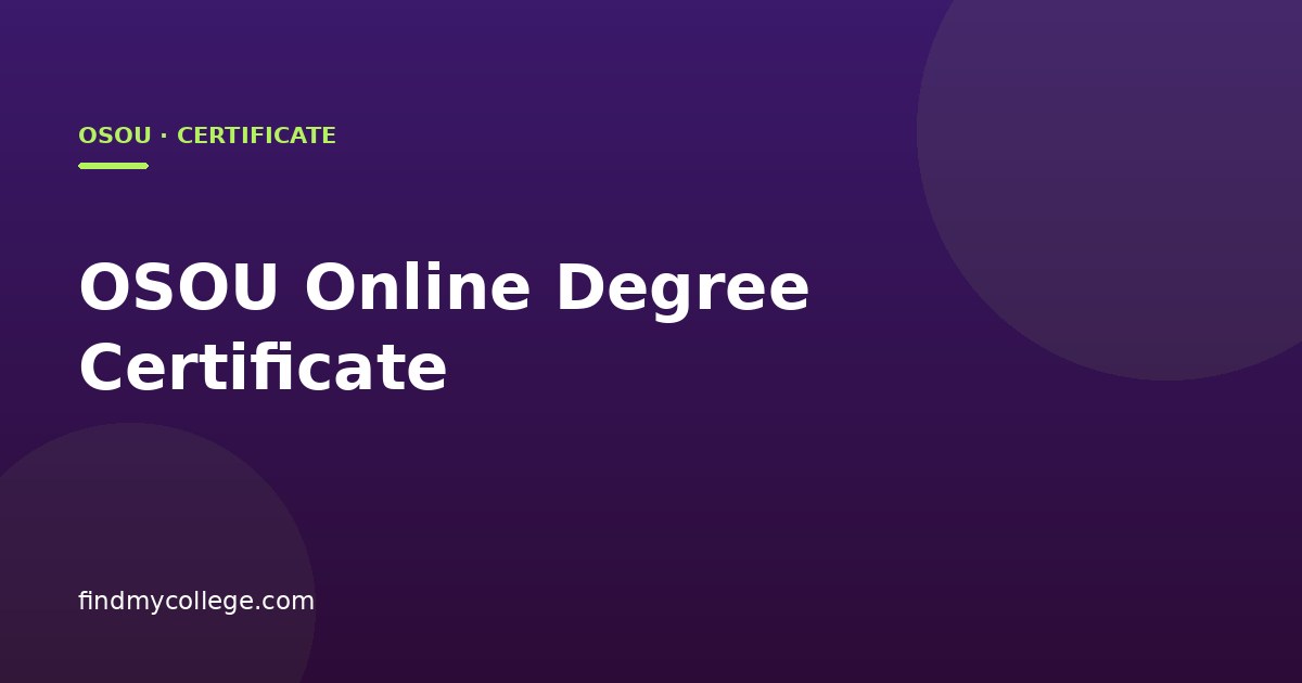 OSOU Online Degree Certificate