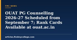 OUAT PG Counselling 2026-27 Scheduled from September 7; Rank Cards Available at ouat.ac.in