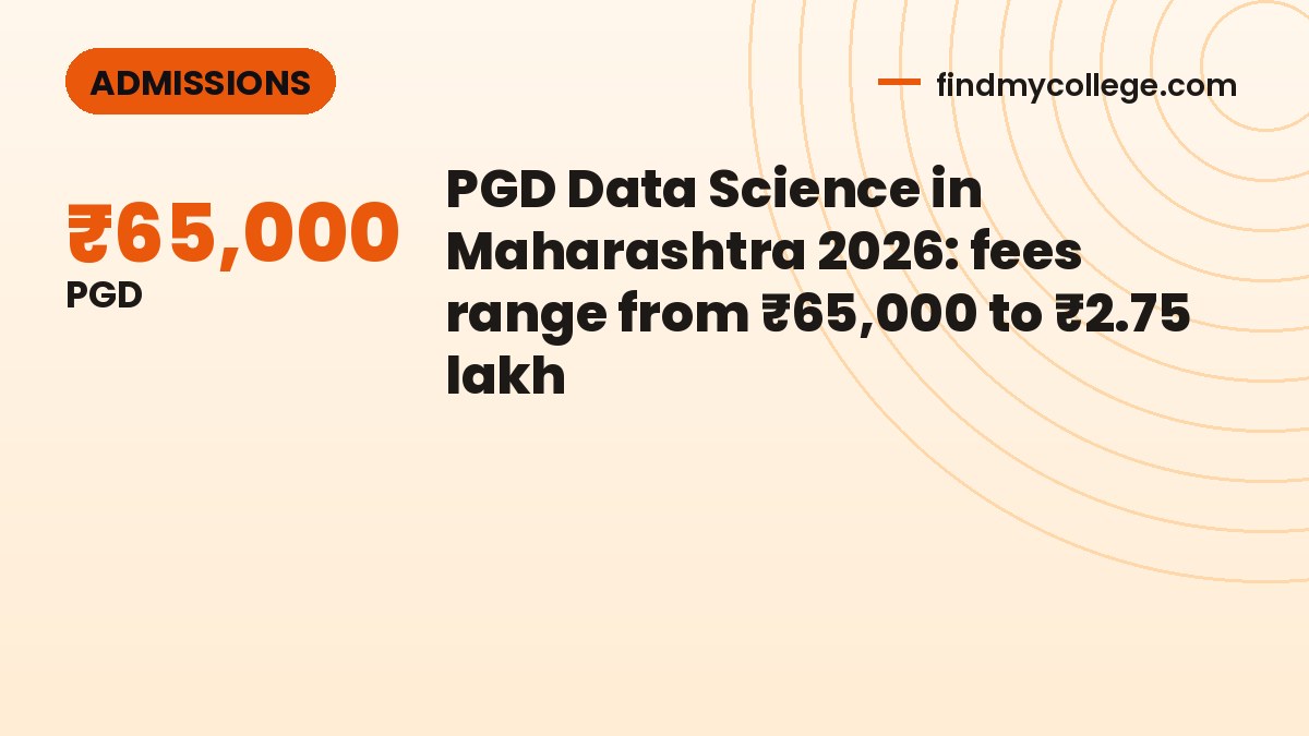 PGD Data Science in Maharashtra 2026: fees range from ₹65,000 to ₹2.75 lakh