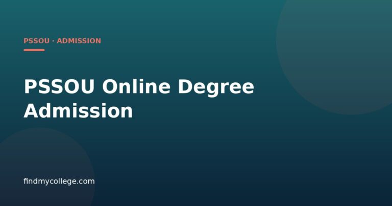 PSSOU Online Degree Admission