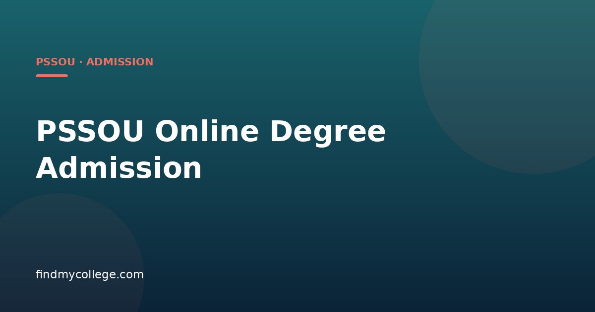 PSSOU Online Degree Admission