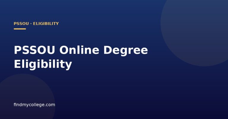 PSSOU Online Degree Eligibility