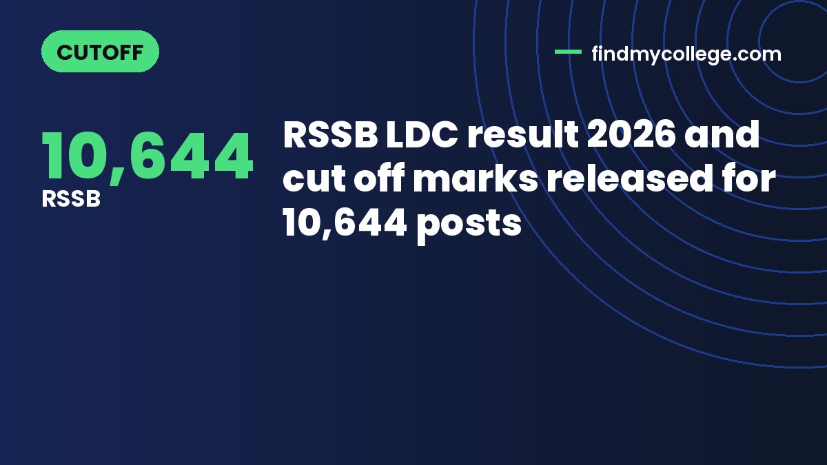 RSSB LDC result 2026 and cut off marks released for 10,644 posts