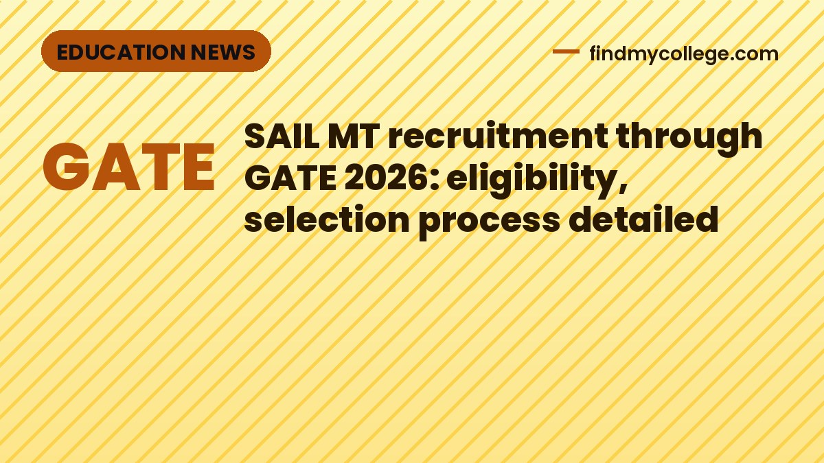 SAIL MT recruitment through GATE 2026: eligibility, selection process detailed