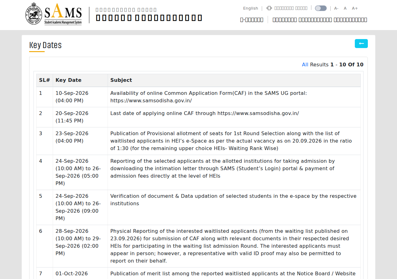 Official notification screenshot
