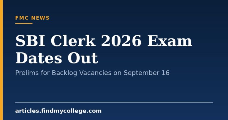 SBI Clerk 2026 Exam Dates Out: Prelims for Backlog Vacancies on September 16
