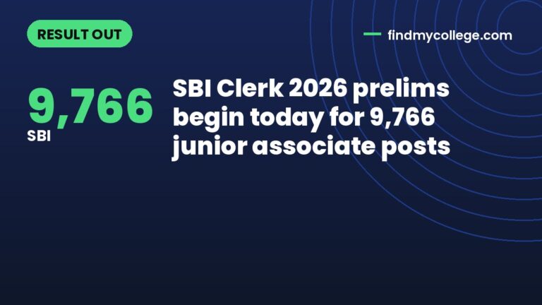 SBI Clerk 2026 prelims begin today for 9,766 junior associate posts