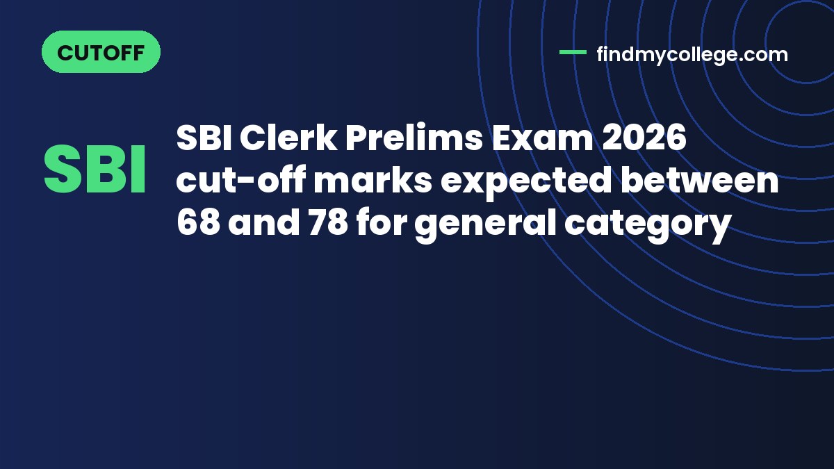 SBI Clerk Prelims Exam 2026 cut-off marks expected between 68 and 78 for general category