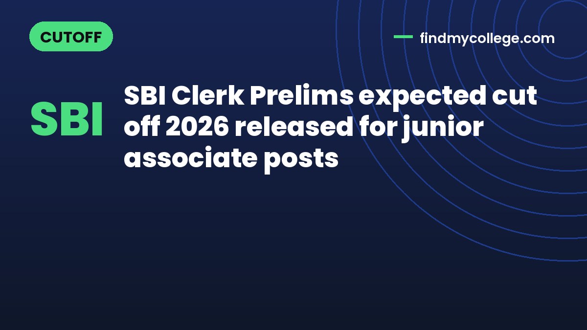 SBI Clerk Prelims expected cut off 2026 released for junior associate posts