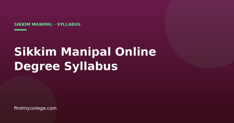 Sikkim Manipal Online Degree Syllabus