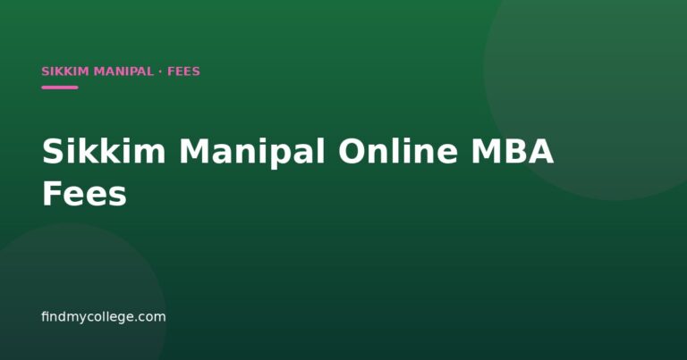 Sikkim Manipal Online MBA Fees