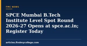 SPCE Mumbai B.Tech Institute Level Spot Round 2026-27 Opens at spce.ac.in; Register Today