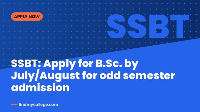 SSBT: Apply for B.Sc. by July/August for odd semester admission
