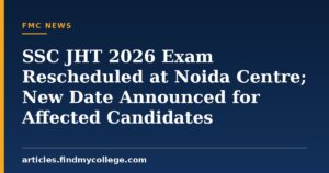 SSC JHT 2026 Exam Rescheduled at Noida Centre; New Date Announced for Affected Candidates