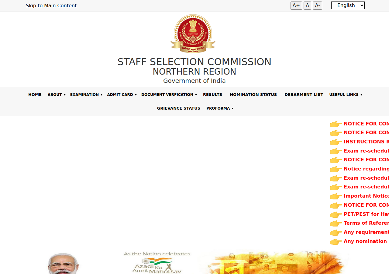 sscnr.nic.in homepage
