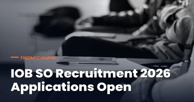 IOB SO Recruitment 2026 Applications Open