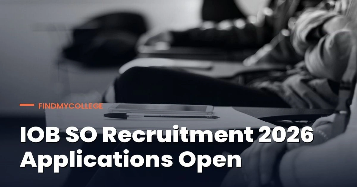 IOB SO Recruitment 2026 Applications Open