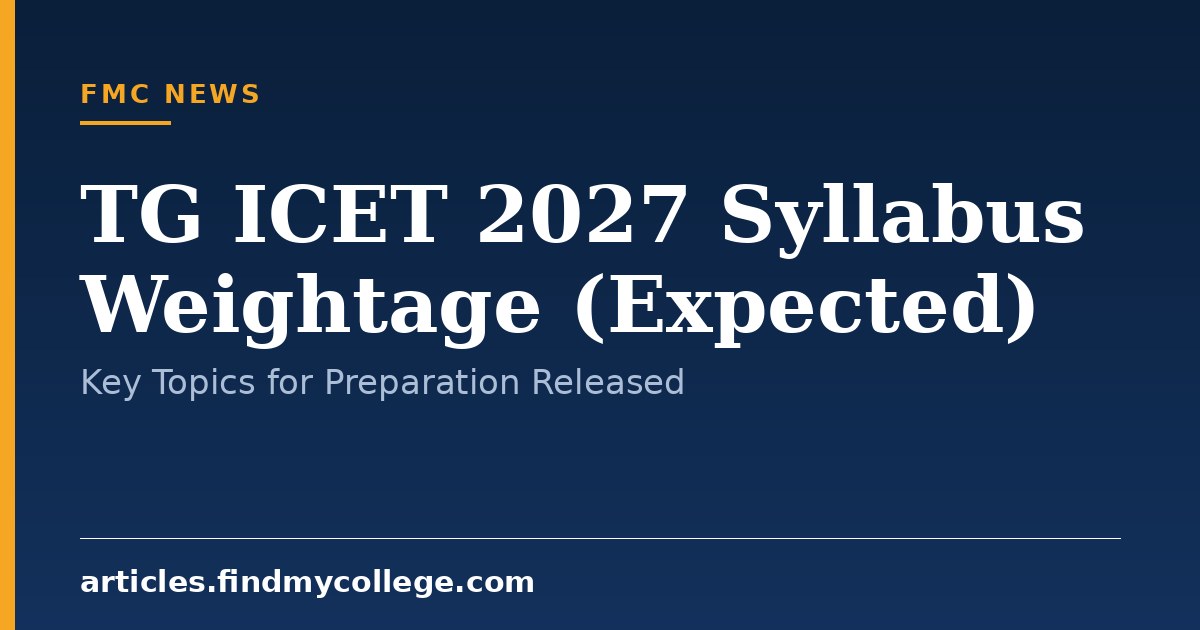 TG ICET 2027 Syllabus Weightage (Expected): Key Topics for Preparation Released