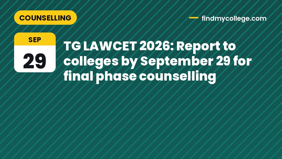 TG LAWCET 2026: Report to colleges by September 29 for final phase counselling