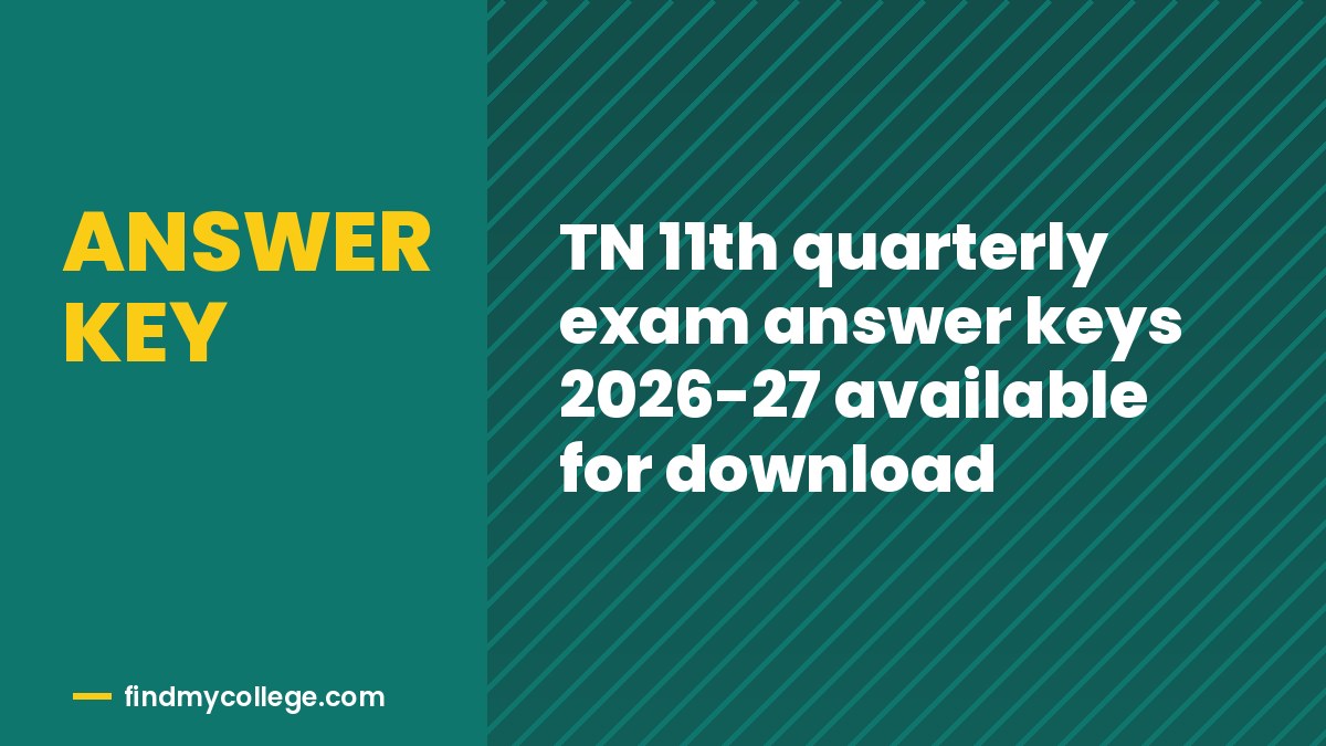 TN 11th quarterly exam answer keys 2026-27 available for download